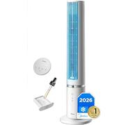 Midea Ventilador Torre con Mando a Distancia de 4 Velocidades - Ventilador de Torre Silencioso con Oscilación 90º, Temporizador 7h, Distancia 9m/s, 2 Modos, con Caja de Aromaterapia y Modo Sleep