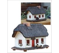 Midene Arte de cerámica cono incienso titular habitación decoración artesanal coleccionable miniatura antigua casa, Irlanda R315
