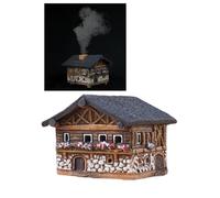 Midene Arte de cerámica cono incienso titular habitación decoración hecho a mano coleccionable miniatura casa de madera en los Alpes, Alemania R282