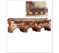 Midene Arte de cerámica Tealight Candelabro Decoración de la habitación Casa de luz miniatura coleccionable hecho a mano Puente más antiguo Ponte-Vecchio en Florencia, Italia B327N