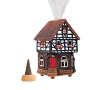 Midene Casas de Navidad de cerámica, casa de luz, casa de ahumar Navidad, decoración de casa de cerámica, casas de pueblo navideño, artesanal, miniatura artística de la casa histórica en Lauterbach