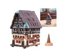 Midene Cerámica portavelas Navidad casa en Rothenburg. Hecho a mano R278 Tamaño pequeño