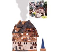 Midene Colección de casas de pueblo de cerámica - Miniatura hecha a mano de la casa histórica del durero en Núremberg, Alemania - Portavelas y cono de incienso R250