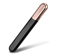 MiDenso Lima de uñas de cristal de alta calidad con estuche, Crystal Diamond Salon Best Beauty Nail Buffer para uñas naturales y acrílicas, regalo de Navidad para mujeres y hombres, negro dorado