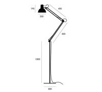 midgard lámpara de pie equilibrador de muelle, blanco, aluminio, regulable