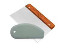 Midgreyeye Cortador De Masa Grande Con Mango Rasqueta Cocina, 1 PCS de Silicona y 1 PC de Acero Inoxidable Acero Inoxidable, Dough Scraper, Rasqueta Pan, Rasqueta panadero (20 * 13+17 * 8cm)