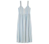 Midi Corset Dress with Stripes. Gathering AT Strap and Waist and Smock AT Back