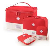 MIDINGCHAI Botiquin de Primeros Auxilios, 4pcs Caja Medicamentos, Organador Medicamentos con Compartimentos, Botiquin casa para Familias, Camping