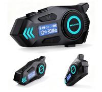 MidingChai K09 Intercomunicador Moto Bluetooth 5.4, Kit Manos Libres para Motocicleta 500 m Doble Comunicación, Auriculares con Pantalla Digital, IPX8 Impermeable, Sonido HI-FI, FM (1 Pieza)