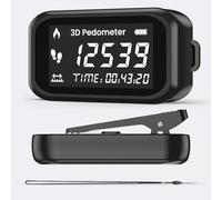 MidingChai Podómetro 3D sin Conexión, Podómetro Preciso con Clip, Podometro Cuenta Pasos y Kilometros, Calorías, Contador de Pasos con Pantalla LCD, para Caminar, Correr, Trotar, Senderismo