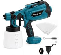 MIDINGCHAI Pulverizador de pintura inalámbrico para valla con motor sin escobillas, compatible con Makita 18 V (batería no incluida), fácil de llenar lateral, pistola de pintura eléctrica ideal para