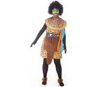 MiDisfraz Disfraz de Africano Hombre y Africana Mujer para Adultos (Hombre M/L)