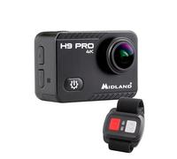 Midland - Cámara Acción 4K H9 Pro WiFi con Mando a Distancia, Cámara Deportiva y Acuática 30 m, 2H de Autonomía, 30fps, Fotos 20MP, Pantalla Táctil IPS, 7 Modos de Video, Control por Smartphone