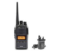 Midland G18 Pro, Walkie Talkie de Radio bidireccional, 99 Canales PMR446 sin Licencia, Certificado IP67, batería de Iones de Litio, Cargador de Escritorio, Clip para cinturón, Certificado UKCA,