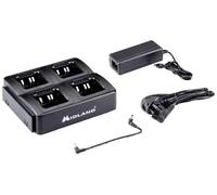 Midland Multi CA-G10/G13 Cargador MÚLTIPLE 4 Posiciones | Estación de carga de mesa para Walkie Talkie G10 PRO/G13/D10, cargador de batería base carga + adaptador 2 cargadores (Tot8)