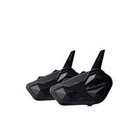 Midland Rush RCF Twin C1527.01, Intercomunicador Bluetooth Doble Mesh para Moto, Auriculares para Casco IPX6 Waterproof, Supresión de Ruido, 10 Personas, Alcance 3.5 Km, Batería 23h, Radio FM