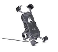 Midland - Soporte Móvil Moto y Bicicleta con Carga Inalámbrica MH-Pro WC, Soporte Teléfono, IP65 Impermeable, Correa Antideslizante para Manillar, Montaje Universal Aluminio, Accesorios Motocicletas