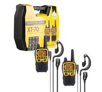 Midland - Walkie Talkie Profesional Largo Alcance XT70 Adventure, 2 Radioaficionados Dual Band, 93 Canales, 24 PMR446/69 LPD, Cobertura 12Km, Autonomía 18H, Carga Rápida, Pilas Recargables, Amarillo