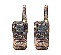 Midland XT30 Mimetic Walkie Talkie Recargable, Largo Alcance - Bidireccional con Textura Mimética - PMR 446, 16 Canales, 6 KM de Alcance, 38 Tonos CTCSS, Función VOX, Cable USB - 2 Walkie Talkies