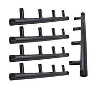 Midline Valve SH4-1410-6-5 - Colector de acero, base de 1-1/4 pulgadas, 4 puertos de 1-1/4 pulgadas de espacio de 6 pulgadas, negro, paquete de 5