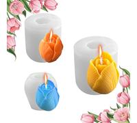 Midnadiy moule à fleurs en silicone 3 pièces, moules en silicone souple Les moules à fleurs sont faciles à démouler, parfaits pour fabriquer des bougies parfumées faites à la main