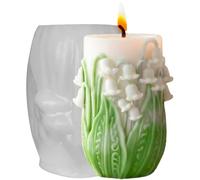 Midnadiy Moules à bougies Jumbo en silicone, moules à bougies souples à couler, faciles à démouler, moules en silicone, moules à fleurs, parfaits pour l'artisanat et la fabrication de bougies