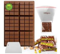Midnadiy stampo per cioccolato profondo in silicone, stampo in silicone per tavoletta di cioccolato profonda da 6 bar con raschietto e sacchetto da 100 pezzi, stampo per cioccolato Dubai per praline