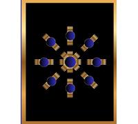Midnight Alignment Lined Notebook: 120 Wide Ruled Pages | Large Format 8.5 x 11 Notebook | Modern Geometric Cover in Navy, Black and Gold
