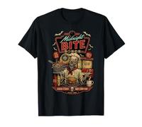 Midnight Bite Diner Spooky Skeleton Chef Gráfico Camiseta