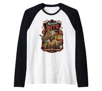 Midnight Bite Diner Spooky Skeleton Chef Gráfico Camiseta Manga Raglan