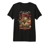 Midnight Bite Diner Spooky Skeleton Chef Gráfico Camiseta Premium