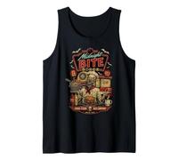 Midnight Bite Diner Spooky Skeleton Chef Gráfico Camiseta sin Mangas