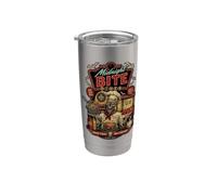 Midnight Bite Diner Spooky Skeleton Chef Gráfico Vaso térmico de acero inoxidable de doble pared