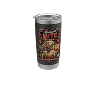 Midnight Bite Diner Spooky Skeleton Chef Gráfico Vaso térmico de acero inoxidable de doble pared