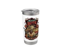 Midnight Bite Diner Spooky Skeleton Chef Gráfico Vaso térmico de acero inoxidable de doble pared