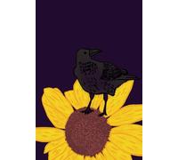 Midnight Bloom Purple Notebook: The Crow and Sunflower Lined Journal