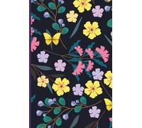 Midnight Blooms A Floral Hardcover Notebook: Cute ruled lined small hard cover 5.5x8.5" notebook journal, notepad, diary, memo, girls, students, ... supplies, note taking for office, desk, home