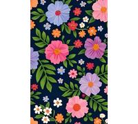 Midnight Blossom Sketch Notebook: Dark Navy Floral Pattern | 5" x 8" Blank Journal | 70 Unlined White Pages for Sketching, Doodling & Creative Ideas