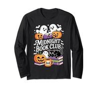 Midnight Book Club Ghosts Pumpkins Bats Cat Manga Larga