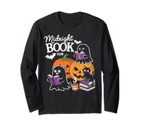 Midnight Book Club Ghosts Pumpkins Bats Cat Manga Larga
