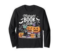 Midnight Book Club Ghosts Pumpkins Bats Cat Manga Larga