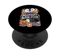Midnight Book Club Ghosts Pumpkins Bats Cat PopSockets PopGrip Adhesivo