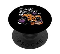 Midnight Book Club Ghosts Pumpkins Bats Cat PopSockets PopGrip Adhesivo