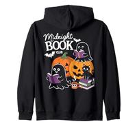 Midnight Book Club Ghosts Pumpkins Bats Cat Sudadera con Capucha