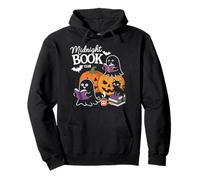 Midnight Book Club Ghosts Pumpkins Bats Cat Sudadera con Capucha
