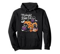 Midnight Book Club Ghosts Pumpkins Bats Cat Sudadera con Capucha