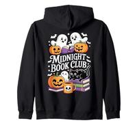 Midnight Book Club Ghosts Pumpkins Bats Cat Sudadera con Capucha