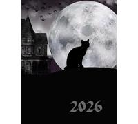 Midnight Cat 2026 A4 Desktop Diary With Week To Page: Moonlight Weekly Organiser For Business or Home