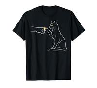 Midnight Cat Touch Magical Bond Line Art Cat Silhouette Camiseta