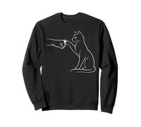 Midnight Cat Touch Magical Bond Line Art Cat Silhouette Sudadera